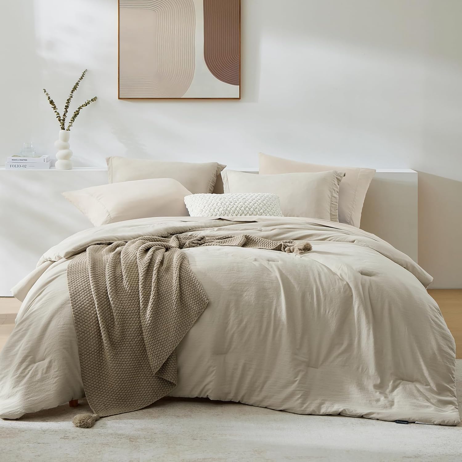 Prewashed fabric 7-piece Bed in a Bag Comforter Set