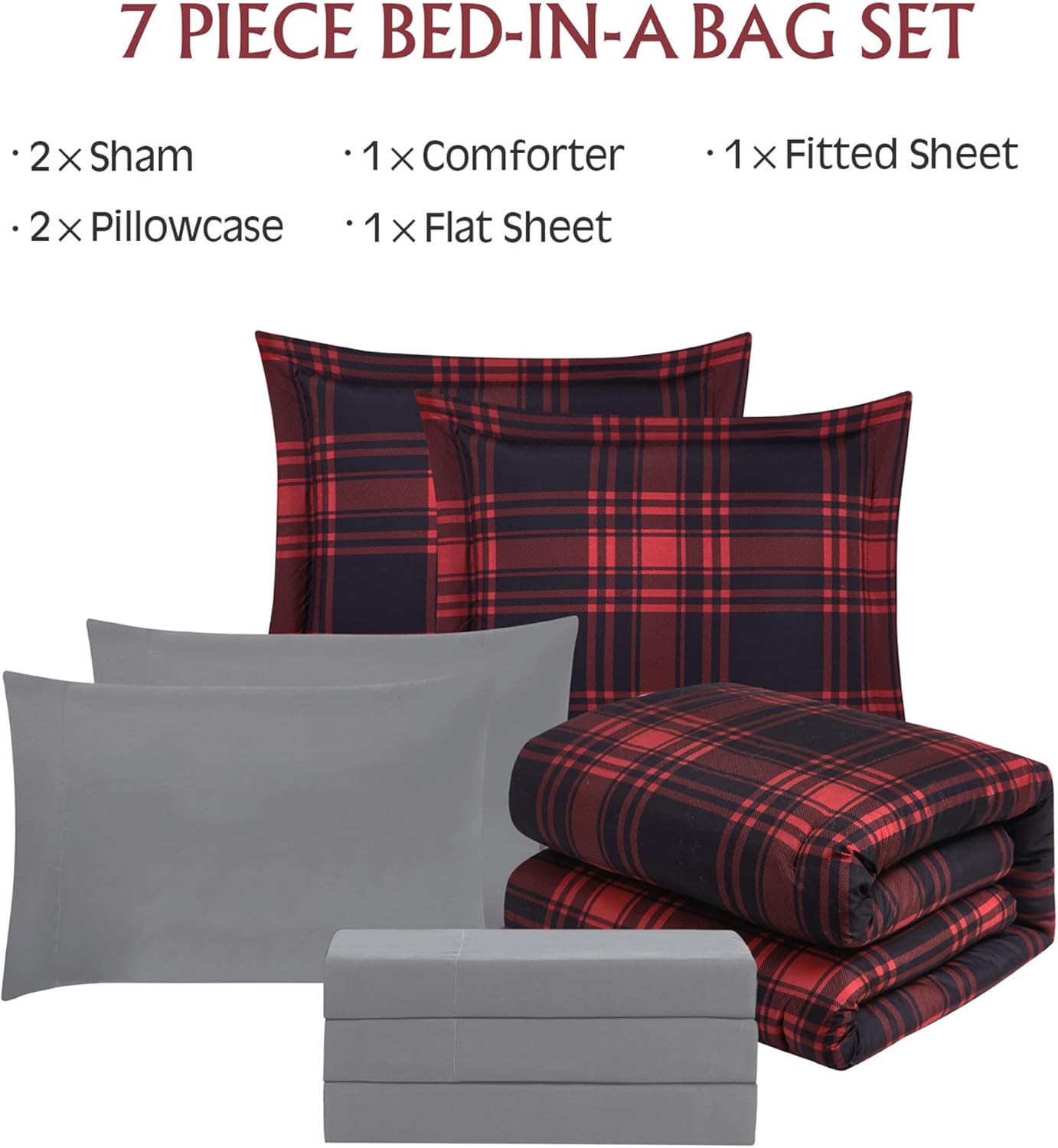 Melex Plaid Comforter Set