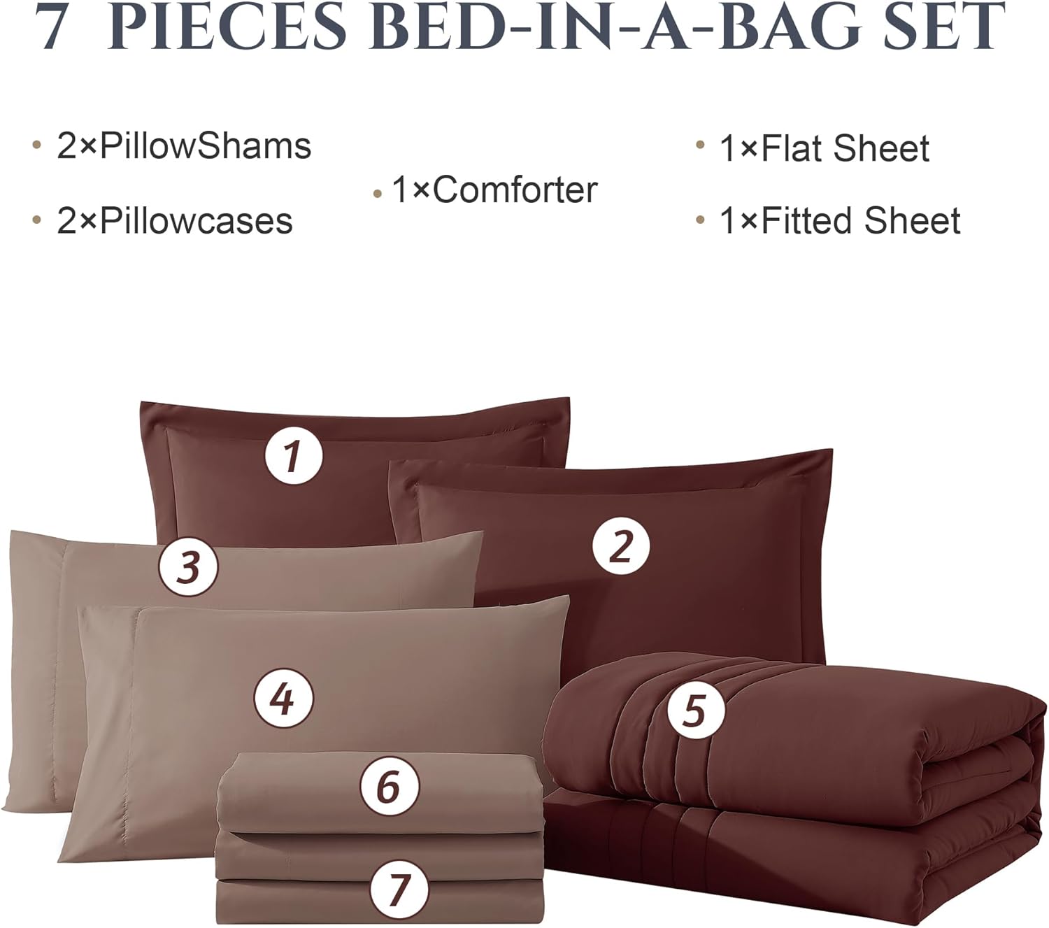 Melex 7-piece Bed in a Bag Comforter Set with Sheets