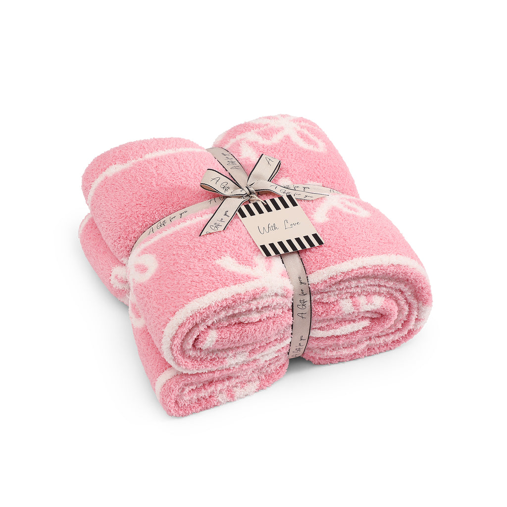 Catami Bow Throw Blanket-Reversible Home Decor Blankets for Couch Sofa Bed Camping 50"x60"