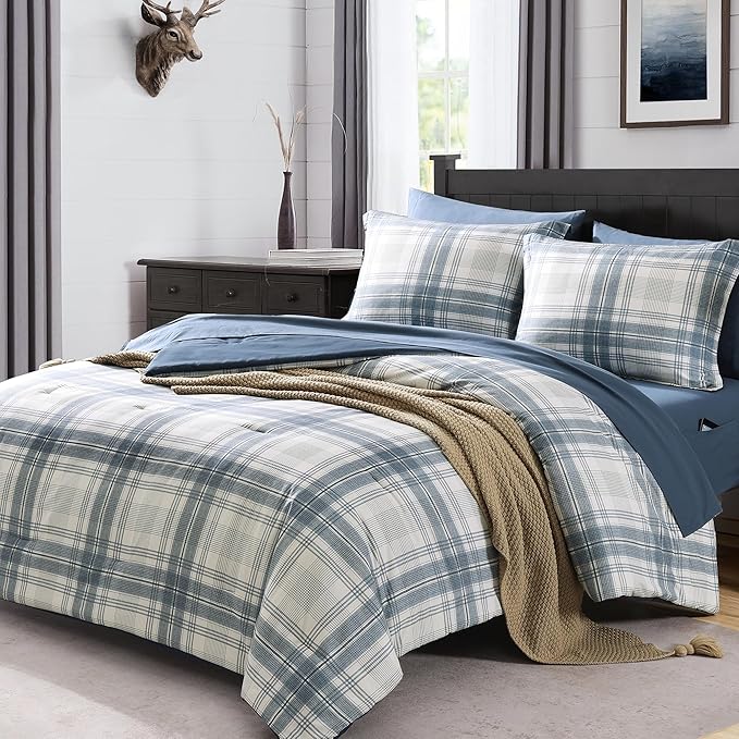 Melex Plaid Comforter Set