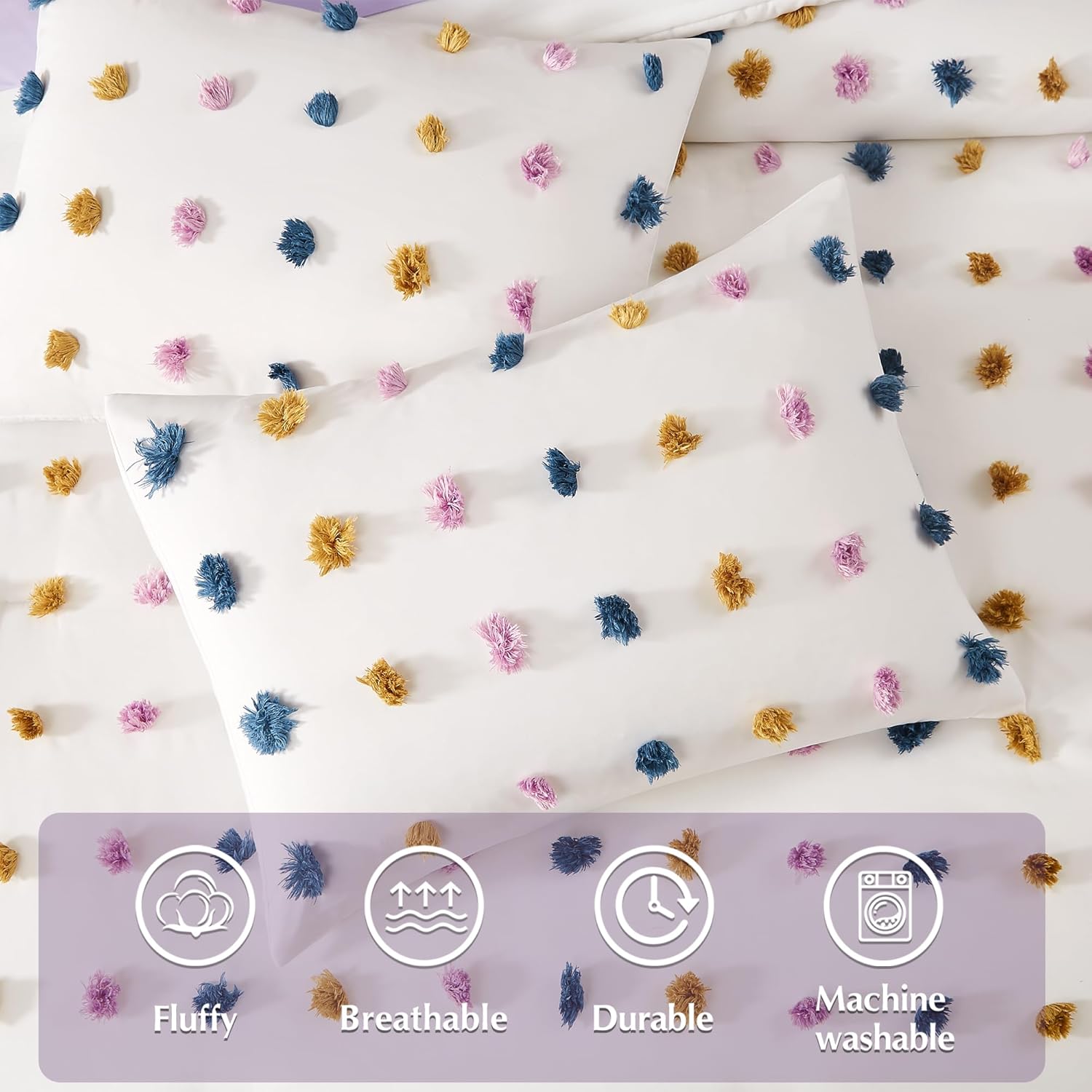 Melex Pom Tufted Comforter Set