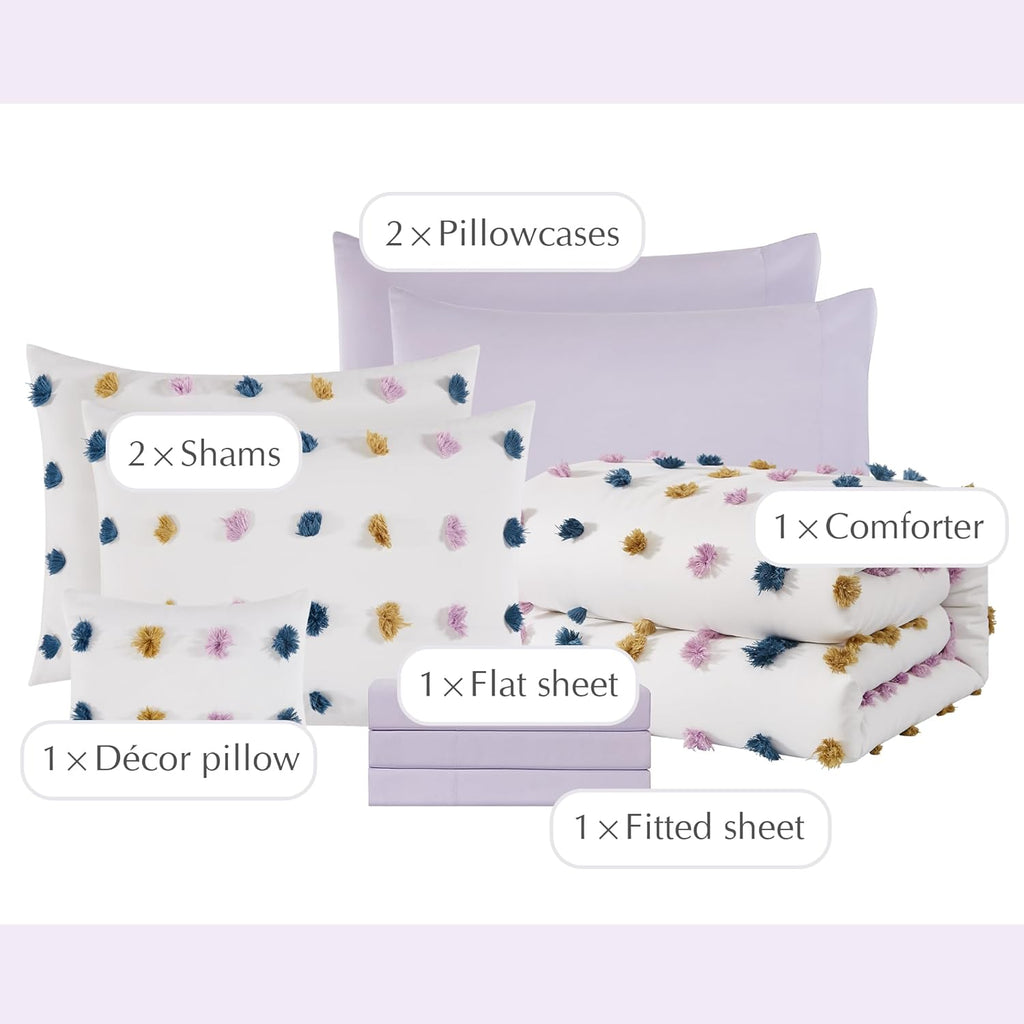 Melex Pom Tufted Comforter Set
