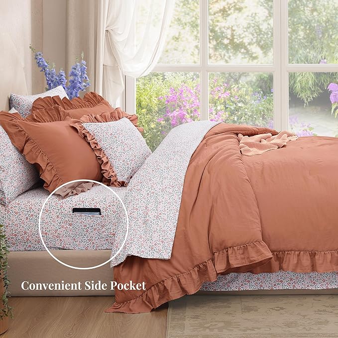 Melex Ruffle Comforter Set