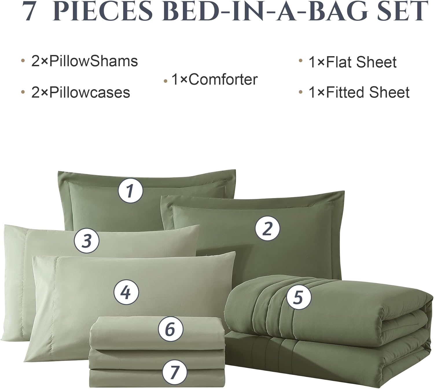 Melex 7-piece Bed in a Bag Comforter Set with Sheets