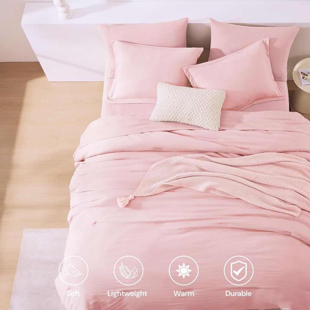 Prewashed fabric 7-piece Bed in a Bag Comforter Set