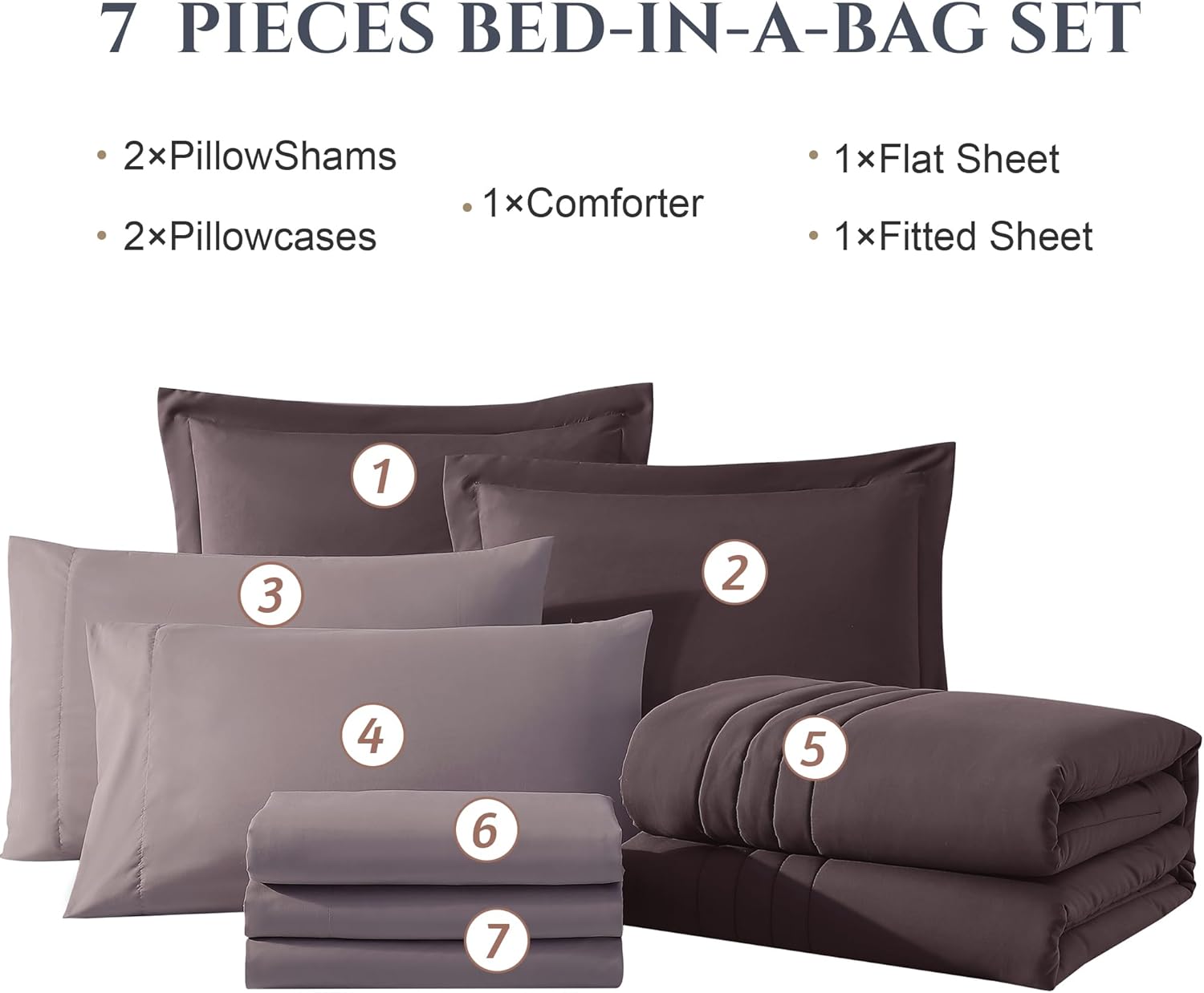 Melex 7-piece Bed in a Bag Comforter Set with Sheets