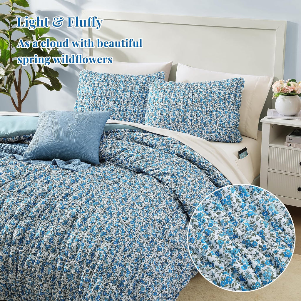 Melex Puff 7-piece Bed in a Bag Comforter Set with Sheets