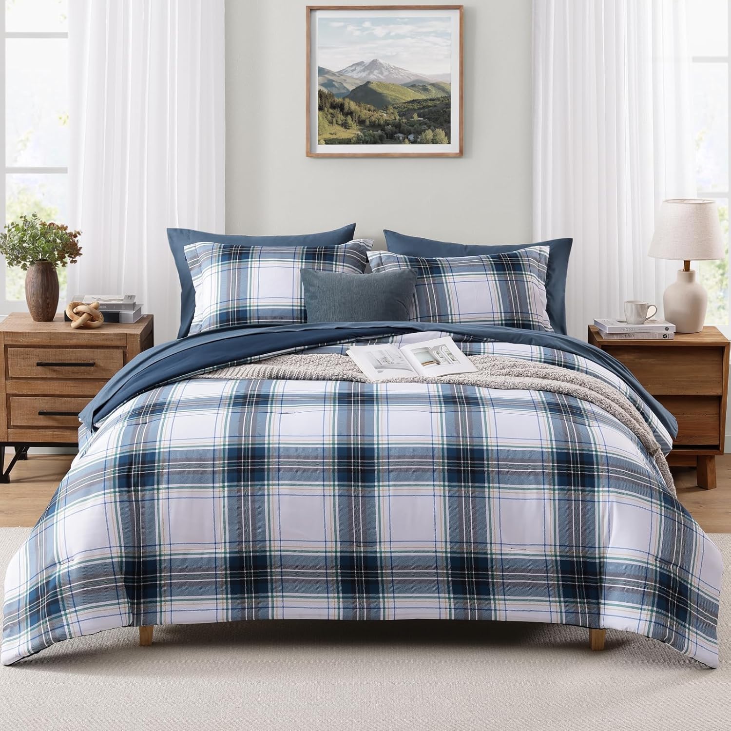 Melex Plaid Comforter Set