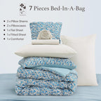 Melex Puff 7-piece Bed in a Bag Comforter Set with Sheets