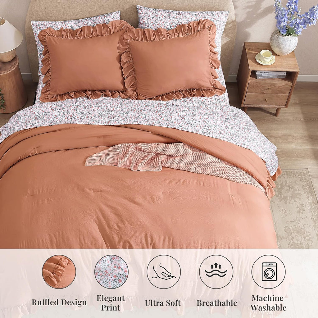 Melex Ruffle Comforter Set