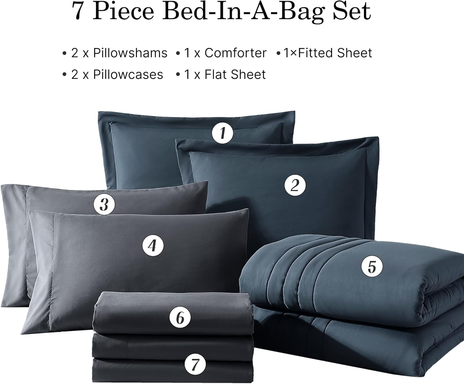 Melex 7-piece Bed in a Bag Comforter Set with Sheets