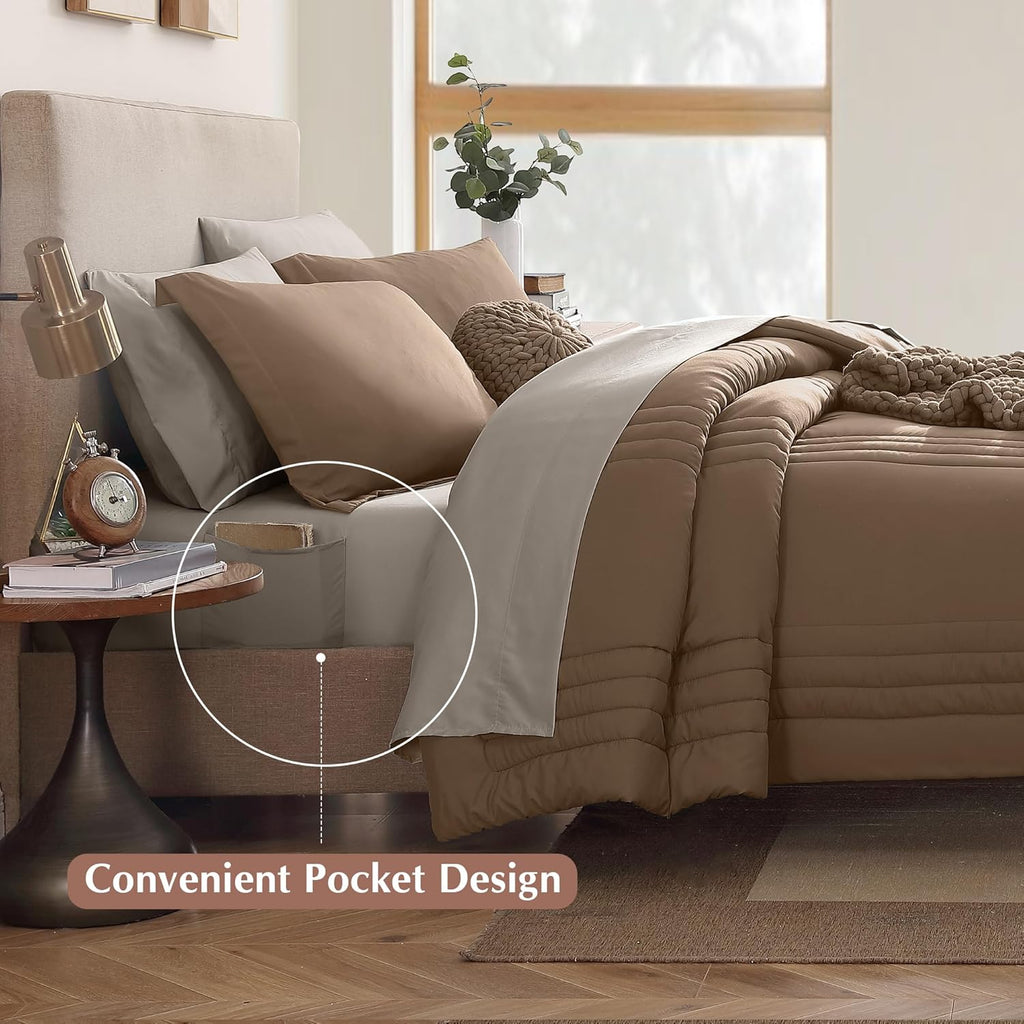 Melex 7-piece Bed in a Bag Comforter Set with Sheets