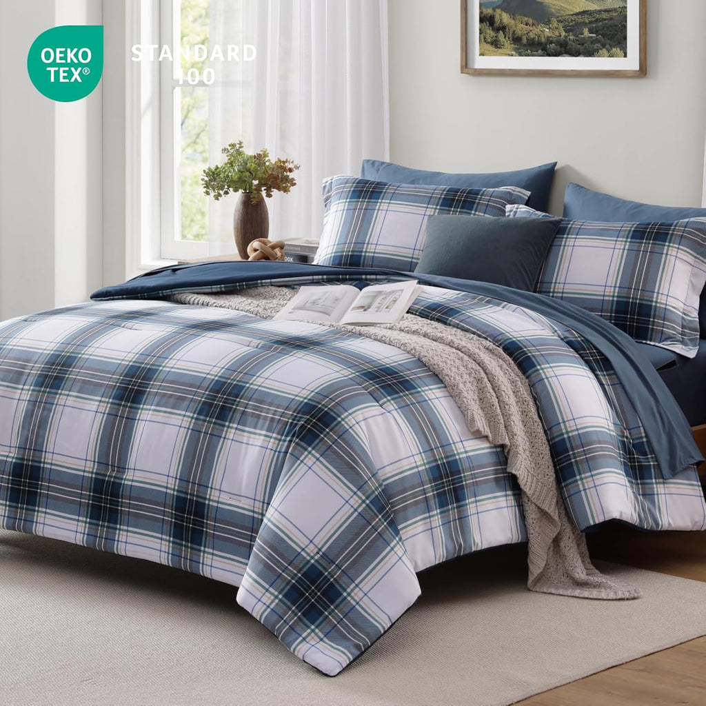 Melex Plaid Comforter Set