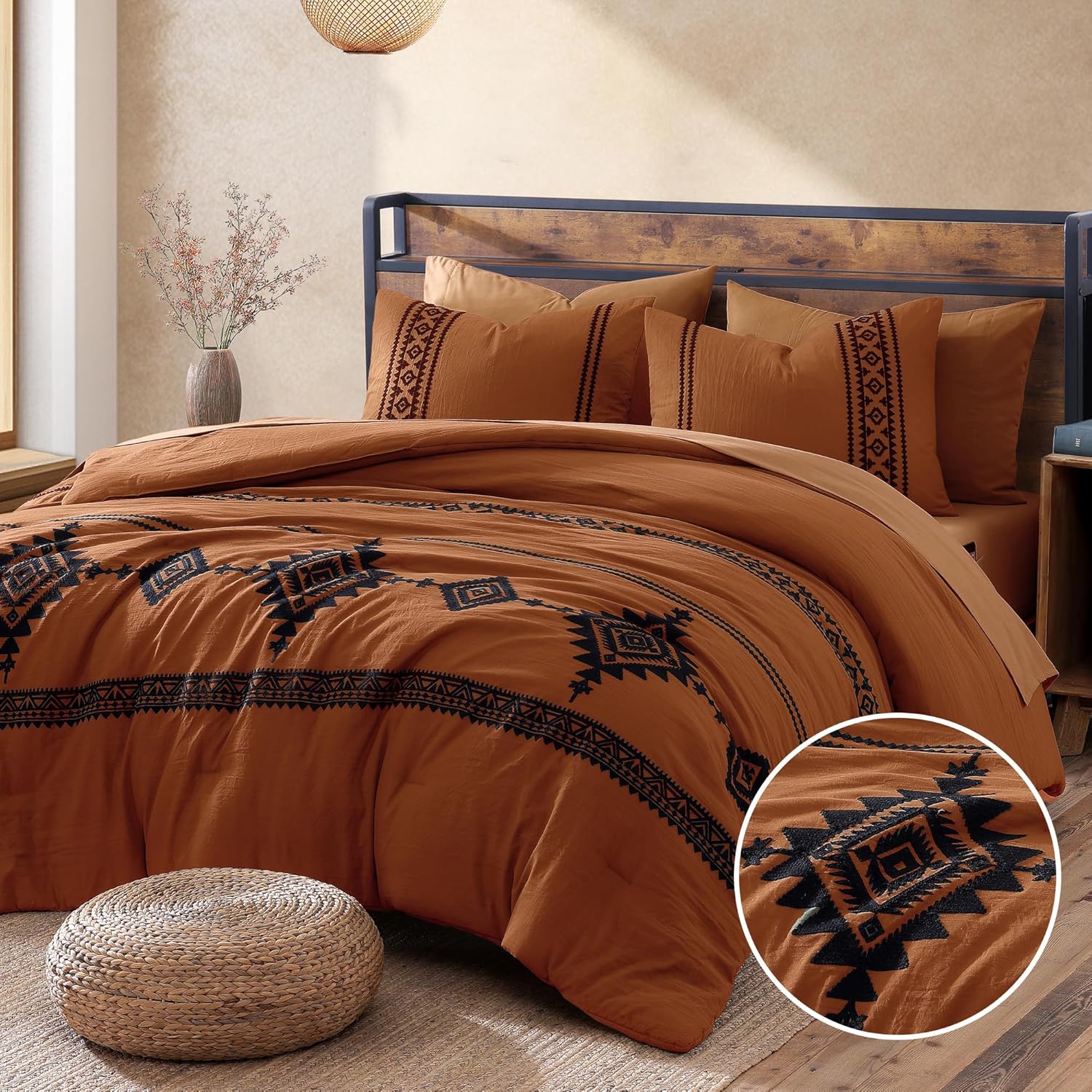Melex Embroidery Comforter Set