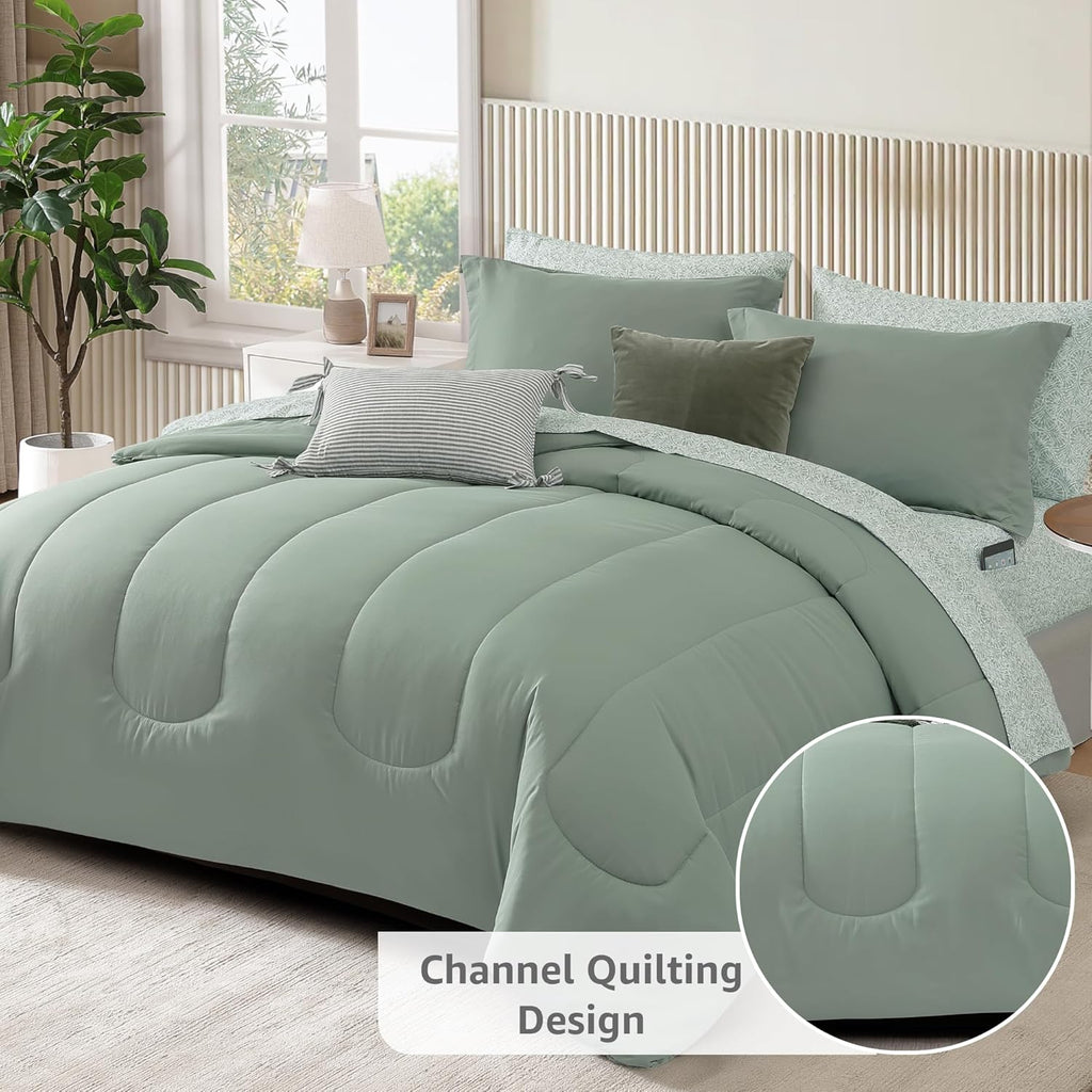 Melex 7-piece Bed in a Bag Comforter Set with Sheets