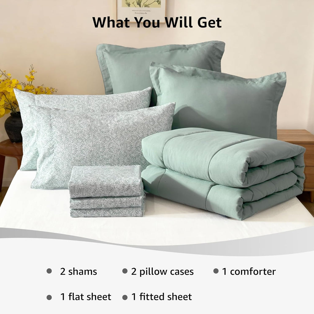 Melex 7-piece Bed in a Bag Comforter Set with Sheets