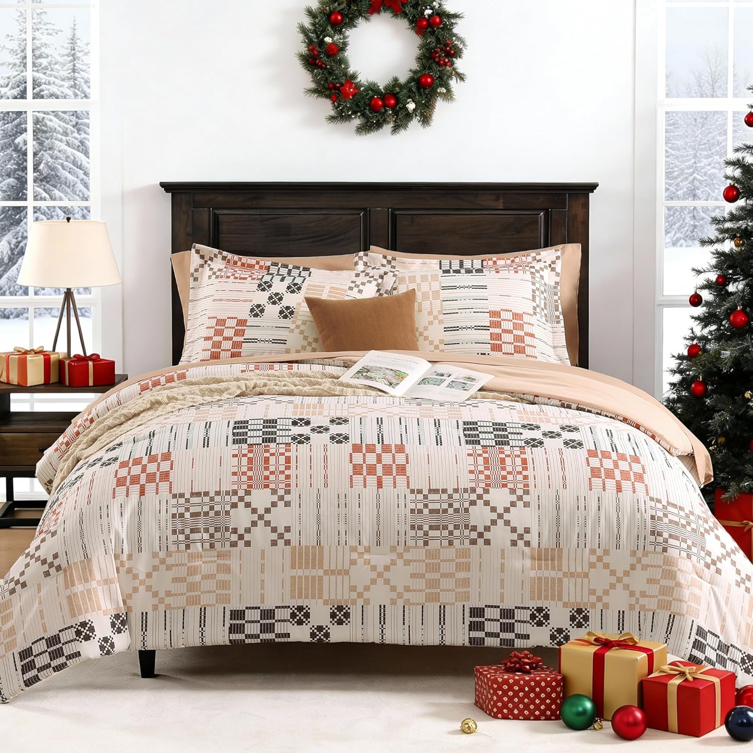 Melex Plaid Comforter Set