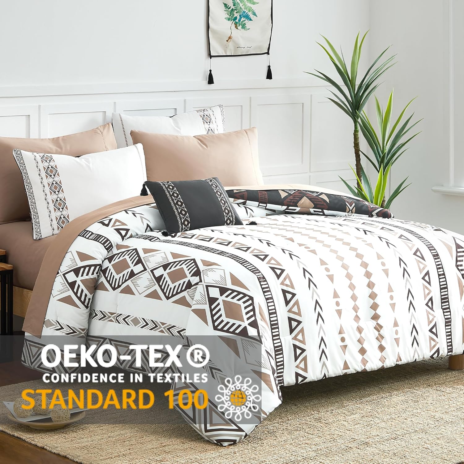 Melex Boho 7-Piece Bed in a Bag Comforter Set with Sheets
