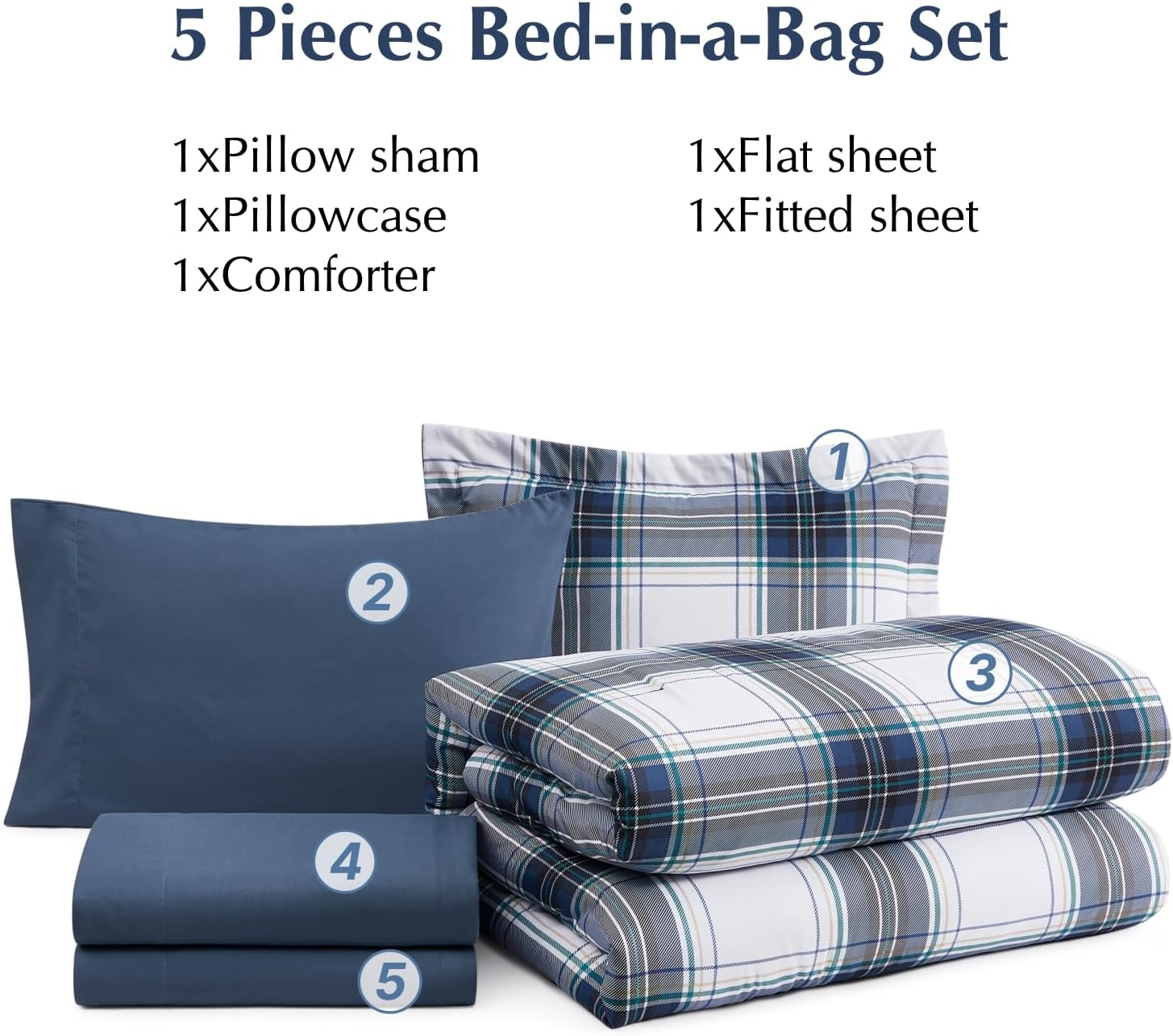 Melex Plaid Comforter Set