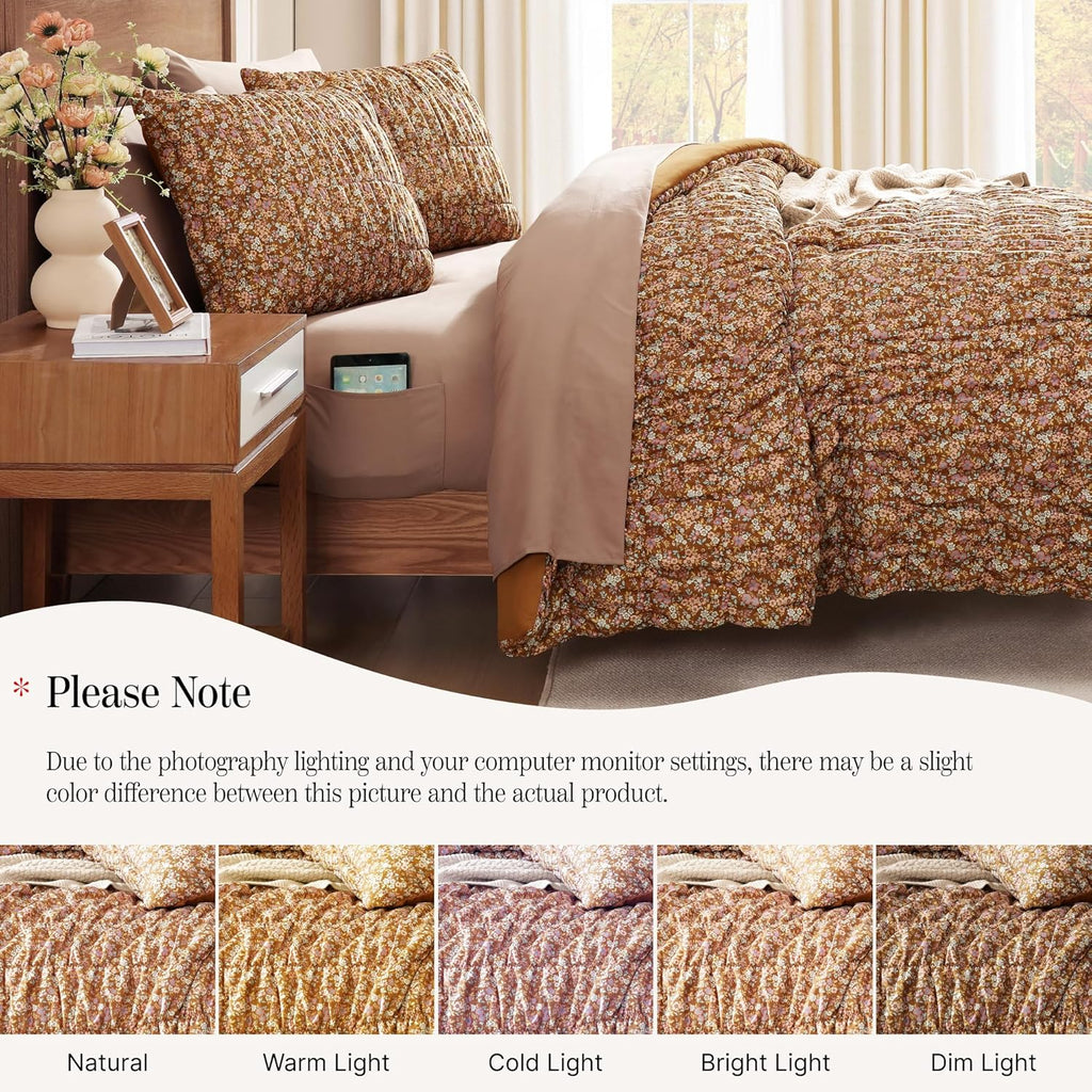 Melex Puff 7-piece Bed in a Bag Comforter Set with Sheets