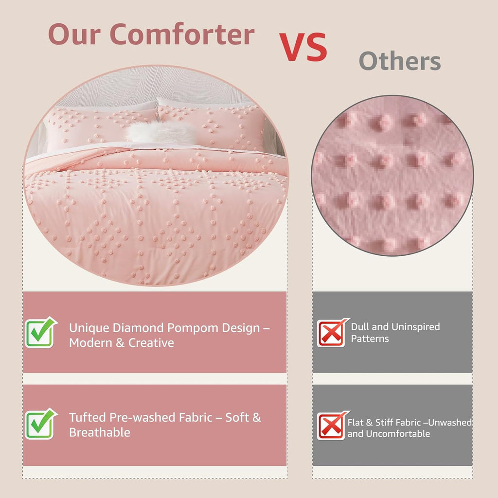 Melex Pom Tufted Comforter Set