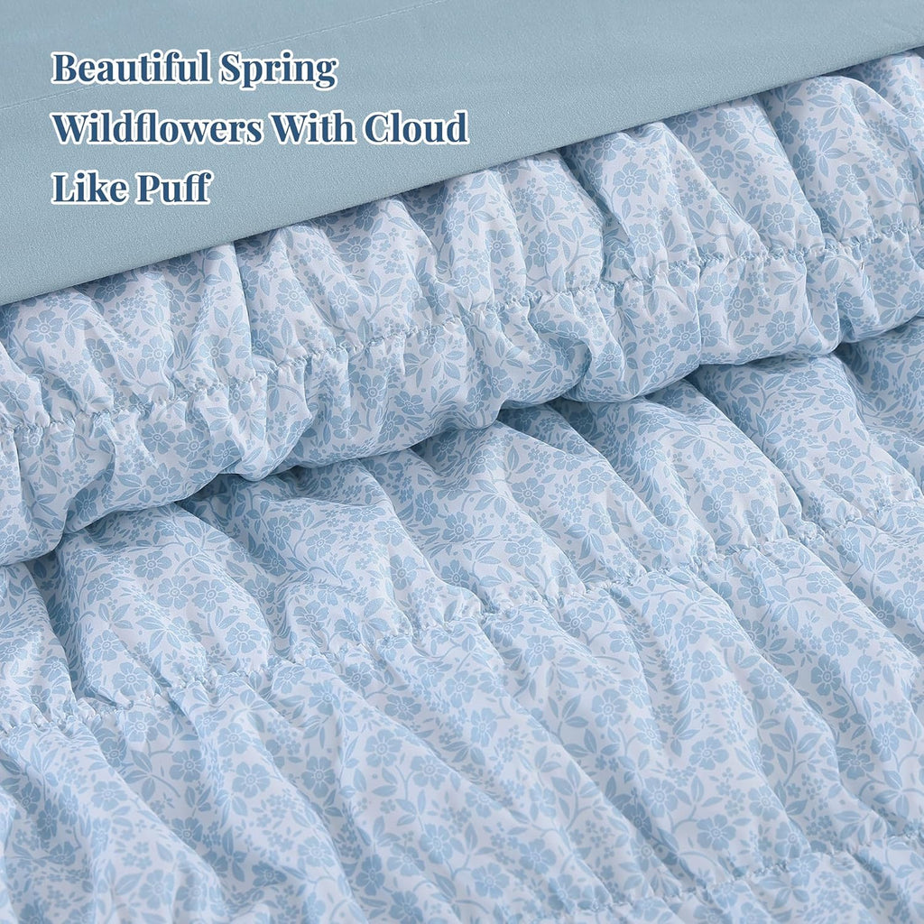 Melex Puff 7-piece Bed in a Bag Comforter Set with Sheets