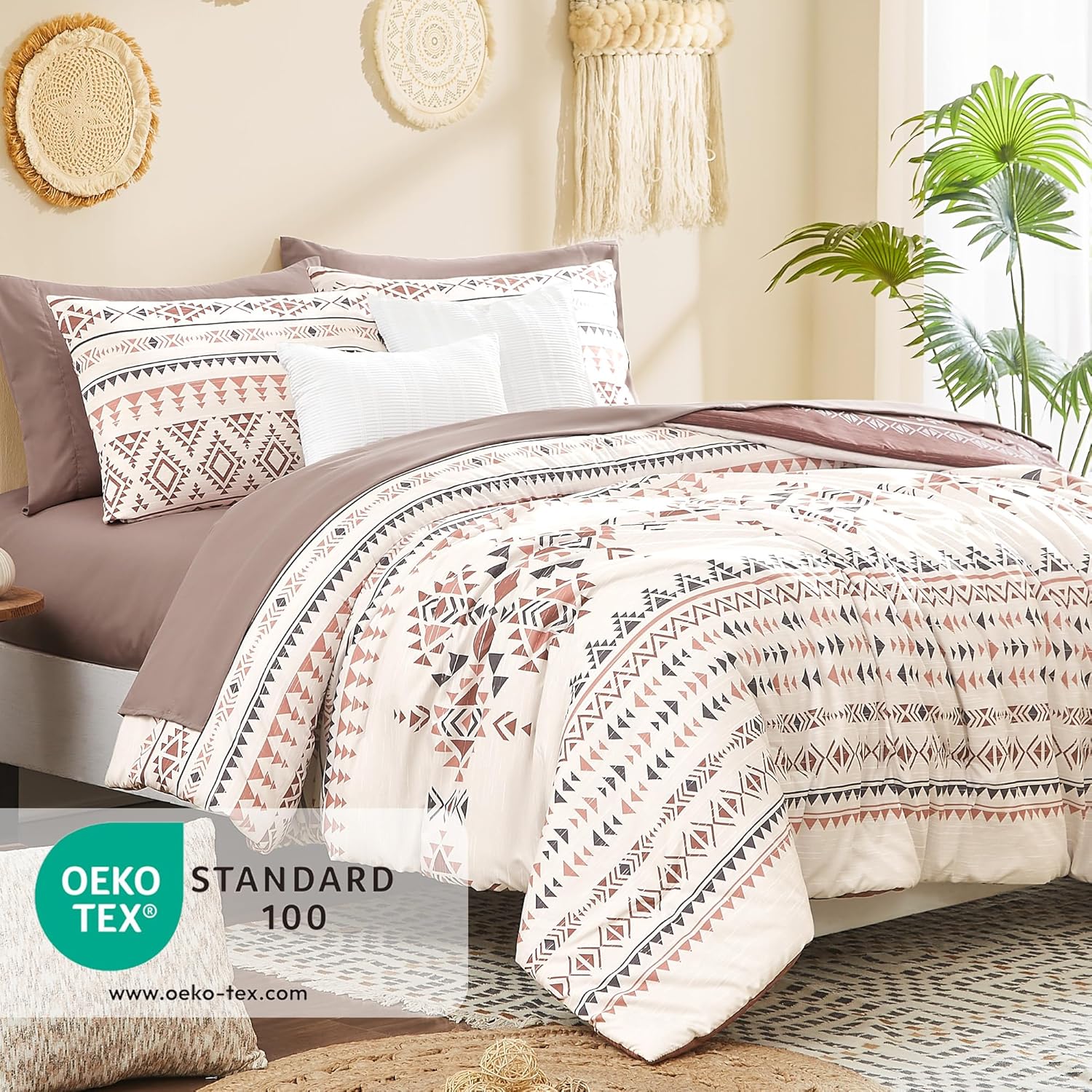 Melex Boho 7-Piece Bed in a Bag Comforter Set with Sheets