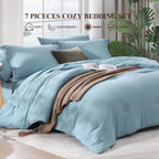 Prewashed fabric 7-piece Bed in a Bag Comforter Set