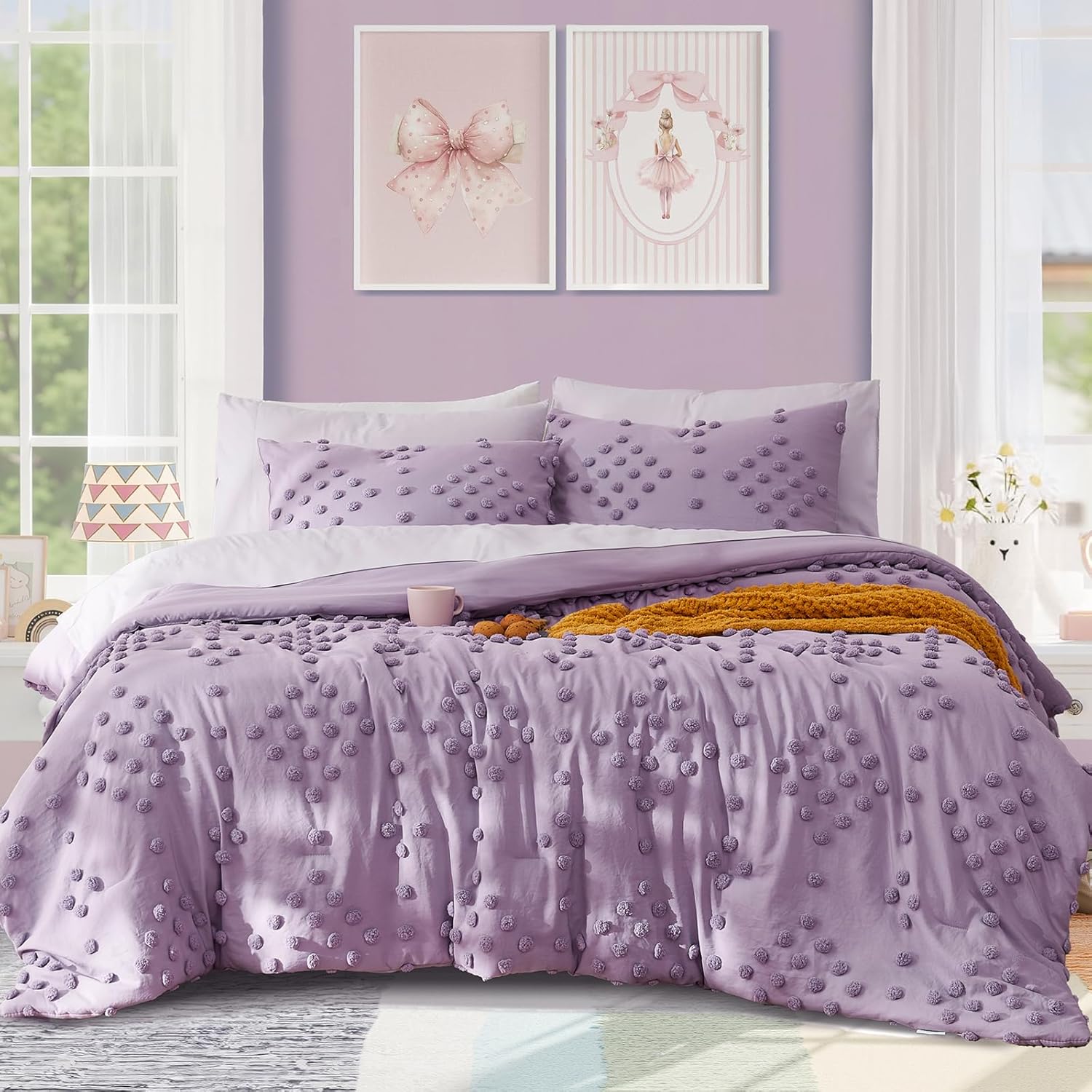 Melex Pom Tufted Comforter Set