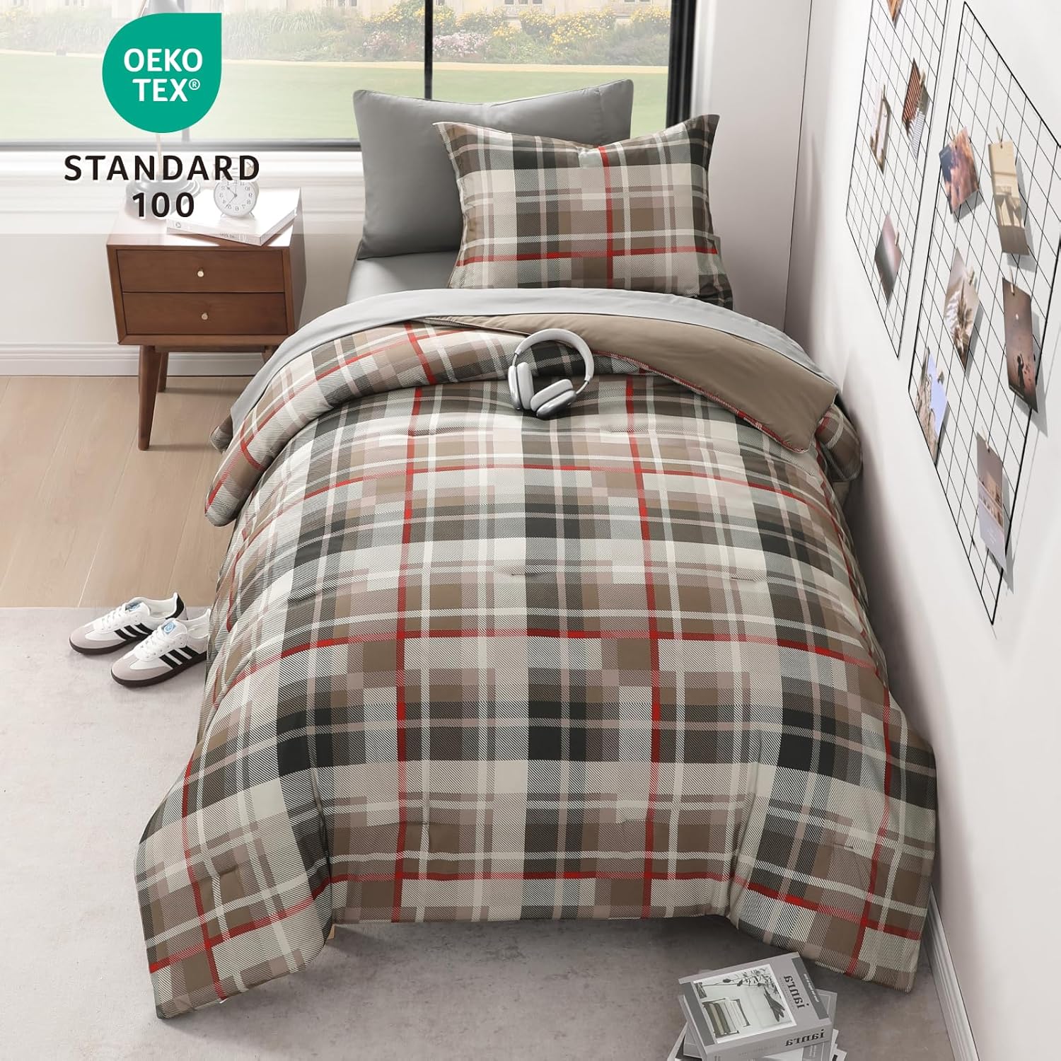 Melex Plaid Comforter Set