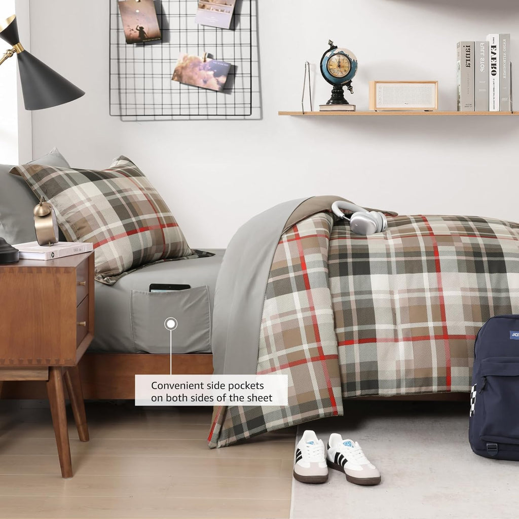 Melex Plaid Comforter Set