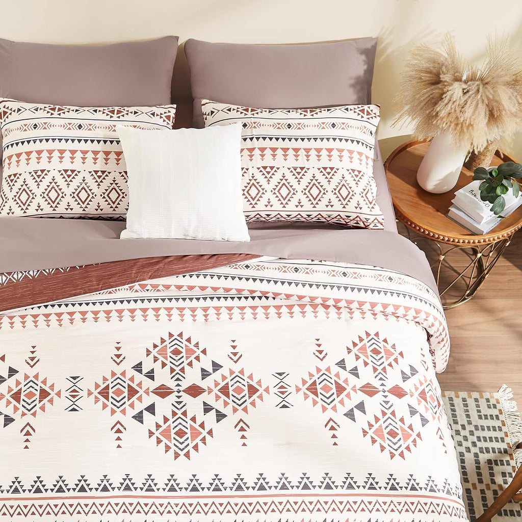 Melex Boho 7-Piece Bed in a Bag Comforter Set with Sheets