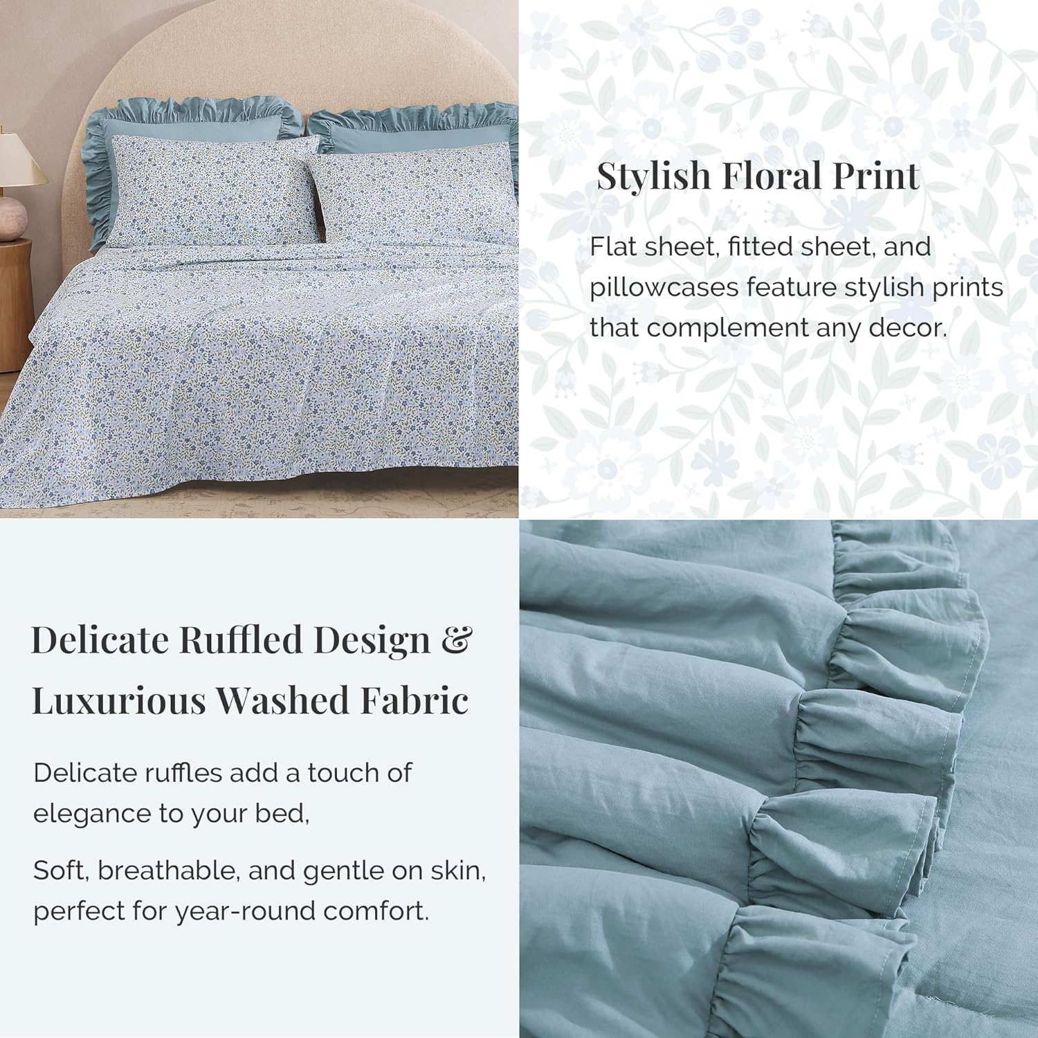 Melex Ruffle Comforter Set