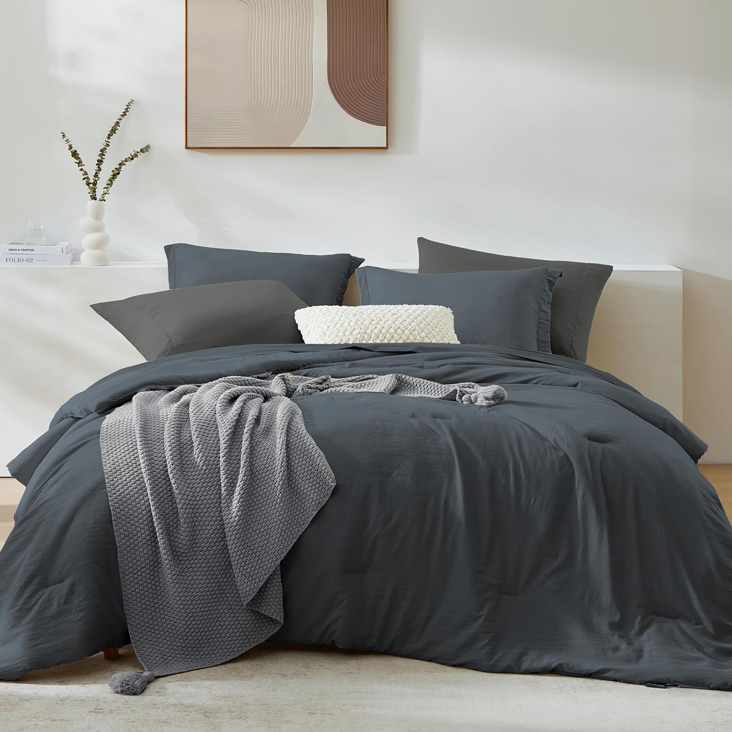 Prewashed fabric 7-piece Bed in a Bag Comforter Set