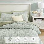 Melex Puff 7-piece Bed in a Bag Comforter Set with Sheets