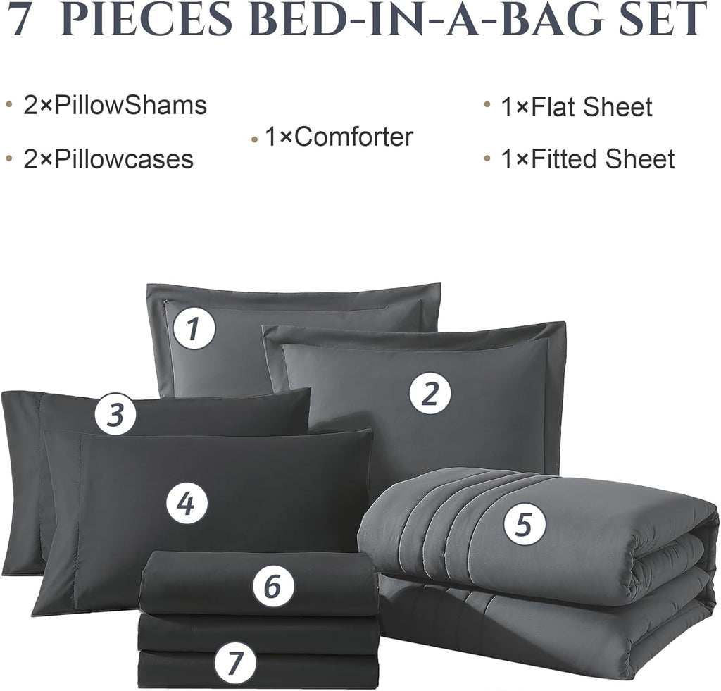 Melex 7-piece Bed in a Bag Comforter Set with Sheets