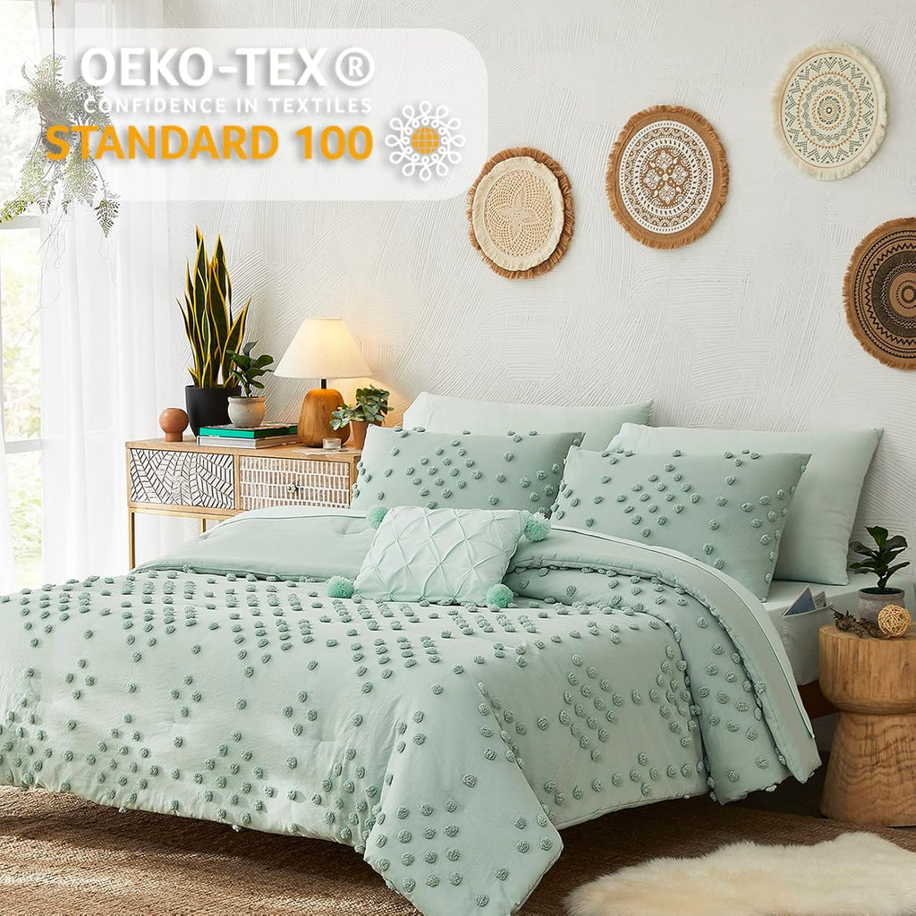 Melex Pom Tufted Comforter Set