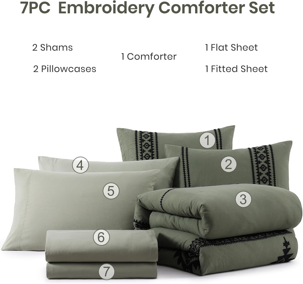 Melex Embroidery Comforter Set