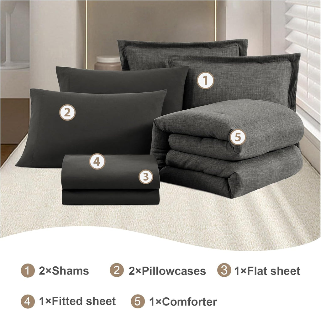 Melex Textured Comforter Set