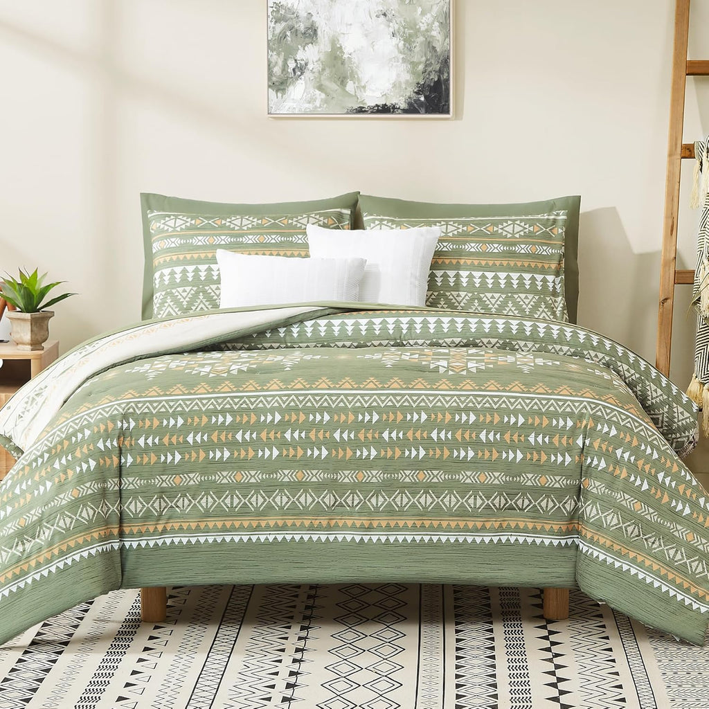 Melex Boho 7-Piece Bed in a Bag Comforter Set with Sheets