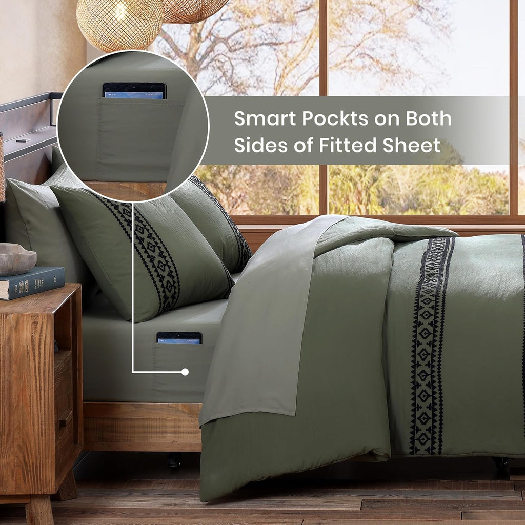 Melex Embroidery Comforter Set