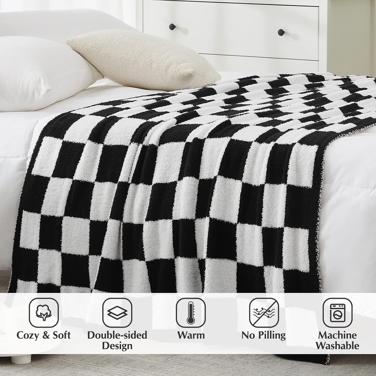 Melex Checkered Throw Blanket
