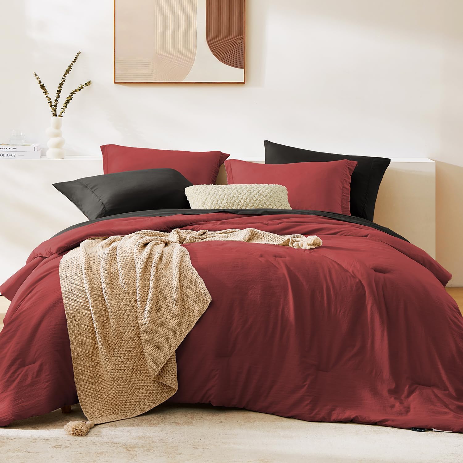 Prewashed fabric 7-piece Bed in a Bag Comforter Set