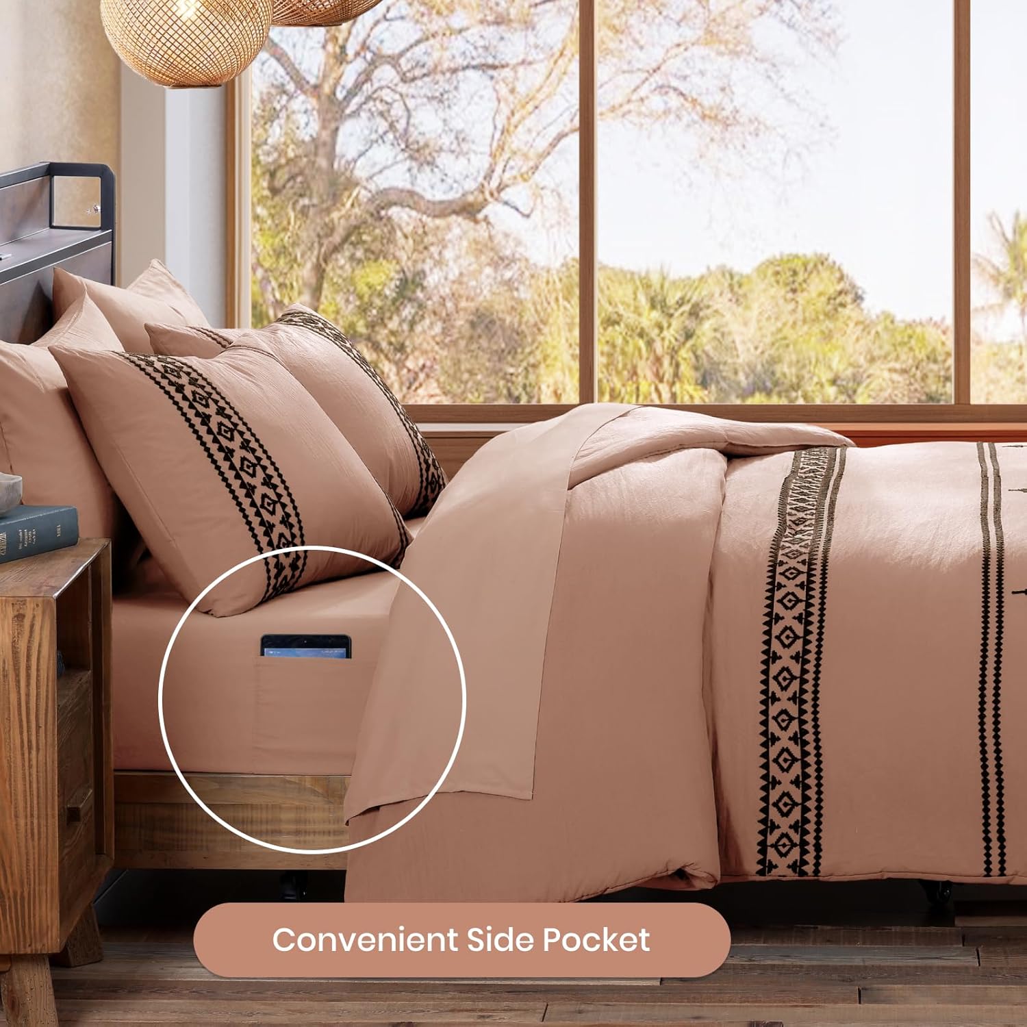 Melex Embroidery Comforter Set