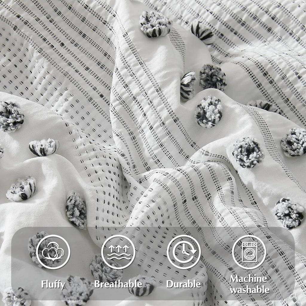 Melex Pom Tufted Comforter Set