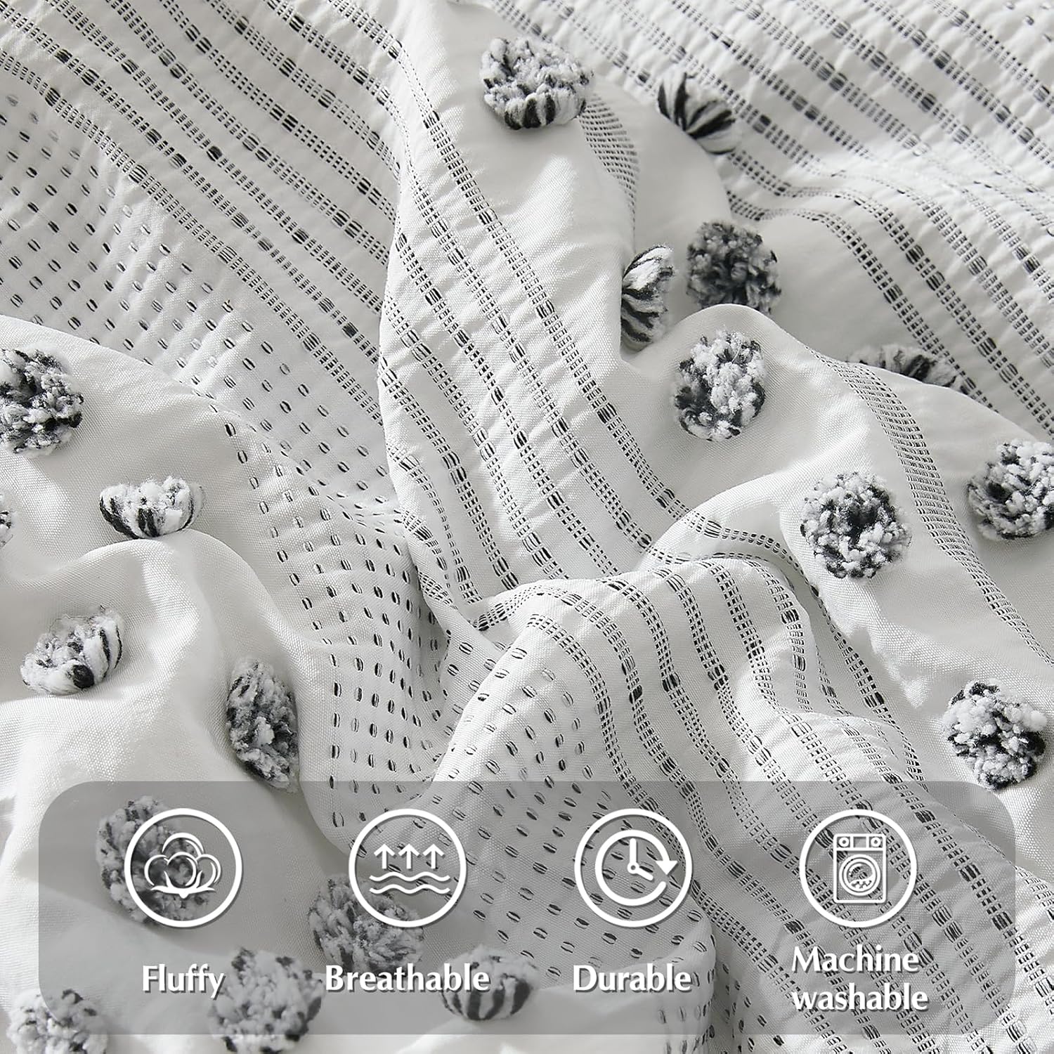 Melex Pom Tufted Comforter Set