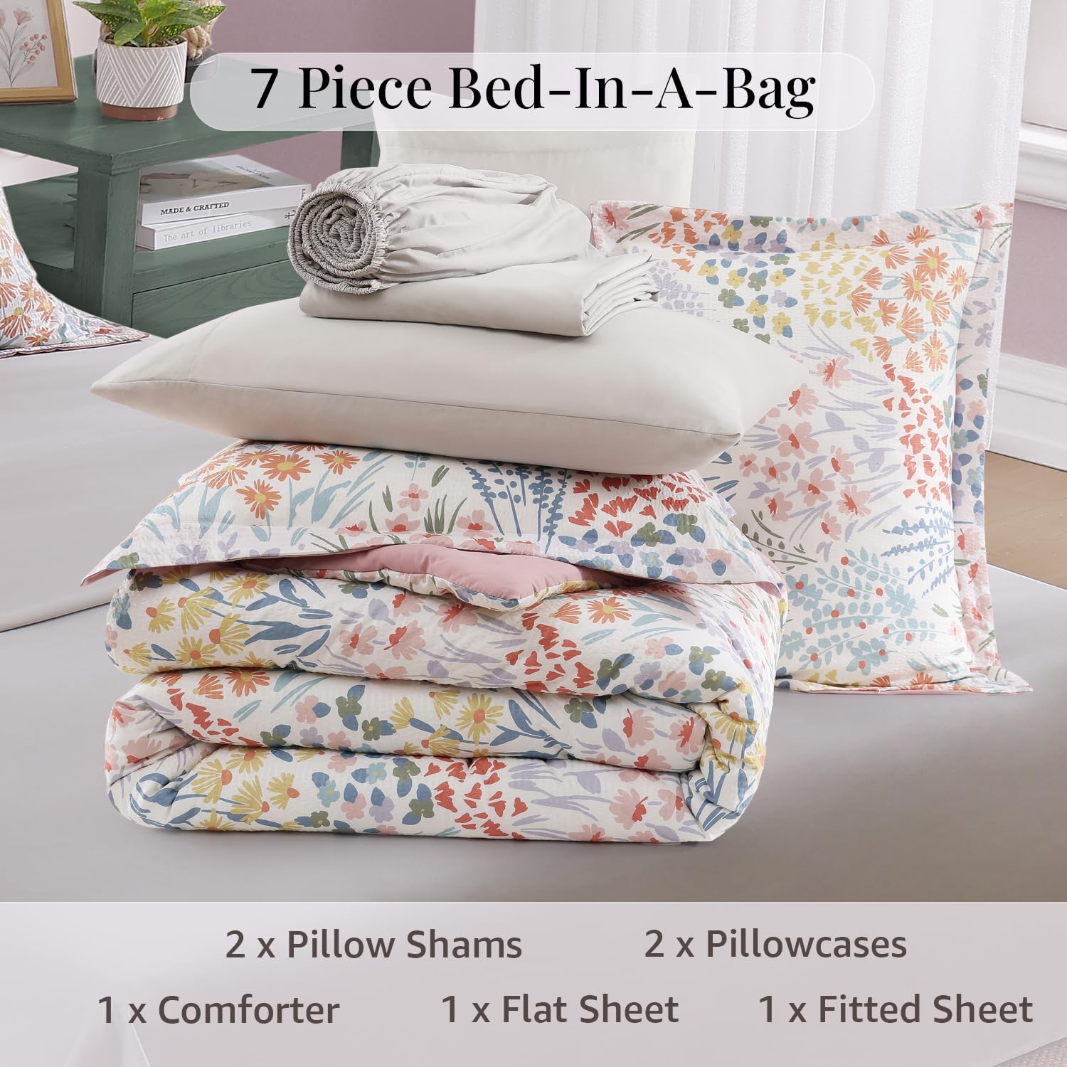 Melex Floral 7-piece Comforter Set