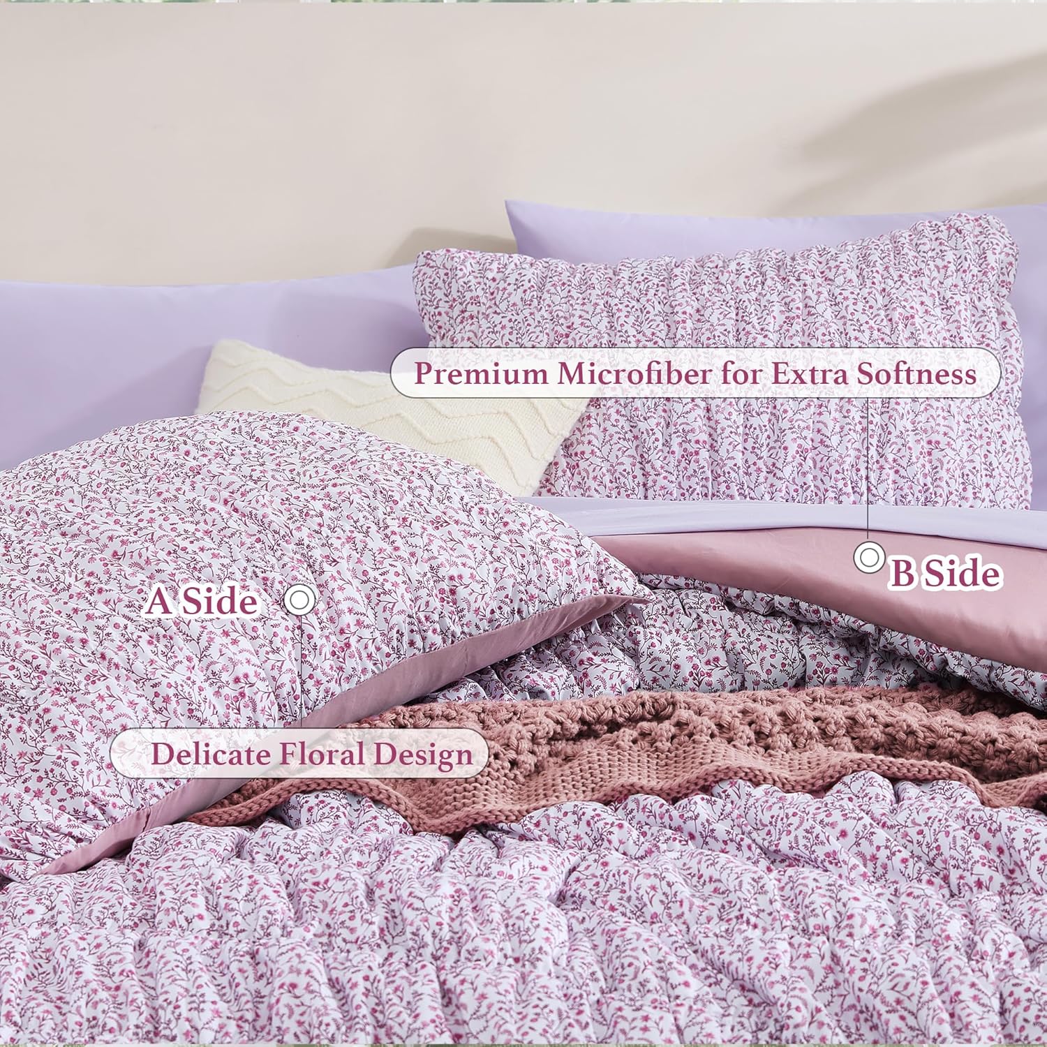 Melex Puff 7-piece Bed in a Bag Comforter Set with Sheets