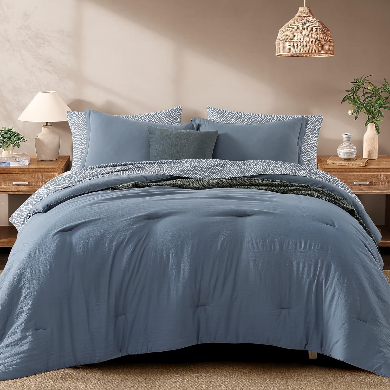 Melex Prewashed Bed in a Bag,Ultra Soft Comforter Bed Set with Sheets